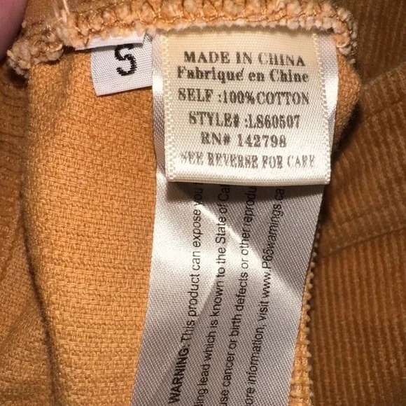 Corduroy Button-Front Mini Skirt – Mustard – Size Small - Picture 5 of 6